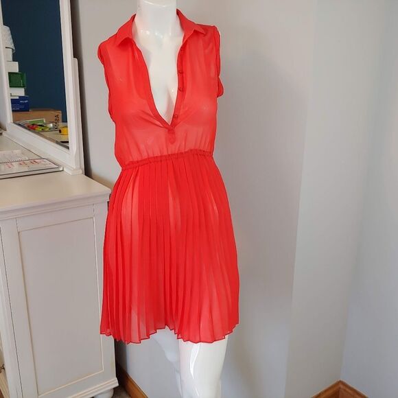 Juniors XS xsmall American Eagle dress peach sheer - Picture 1 of 8